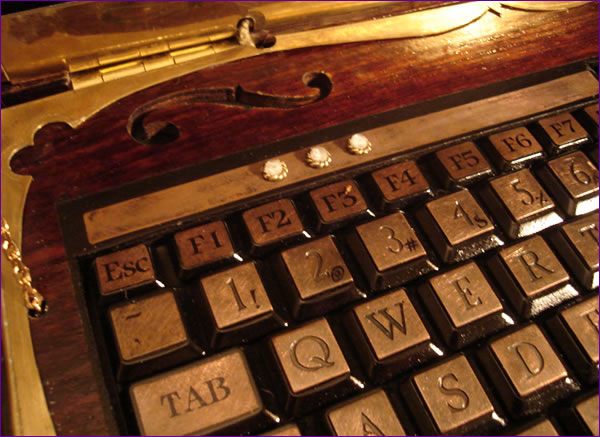 Antiqued copper keyboard